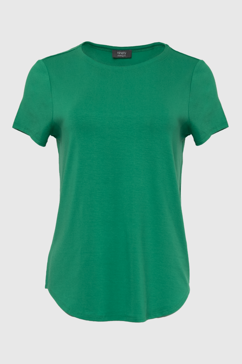 Crew Neck Hi-Lo Hem Tee