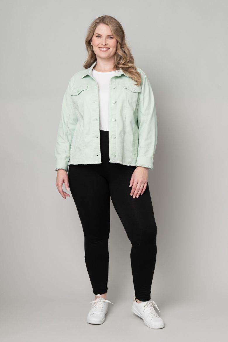Frayed Denim Jacket w/ Novelty Buttons