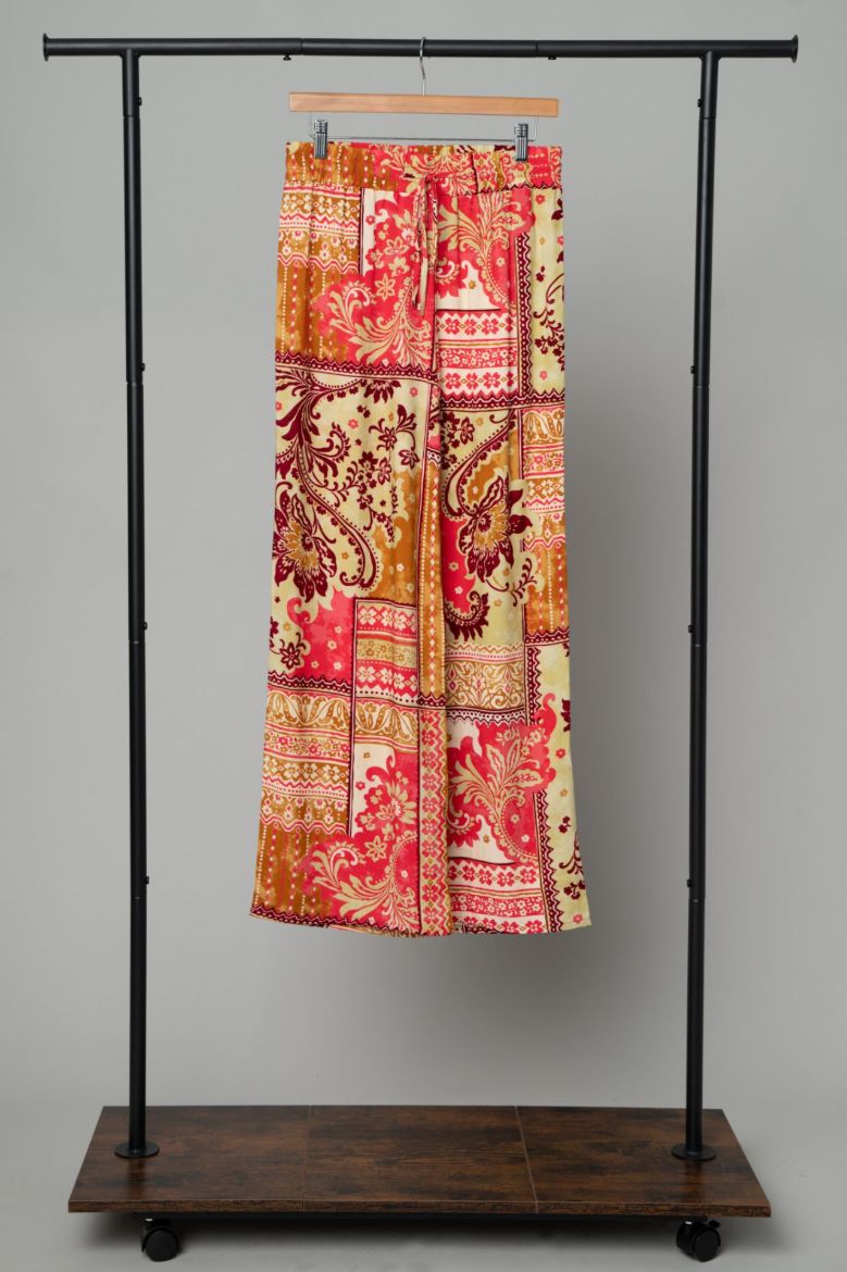 Patchwork Pull On Challis Pants