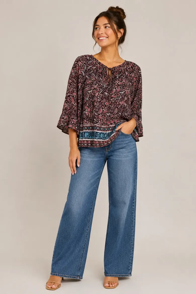 Paisley Georgette Top