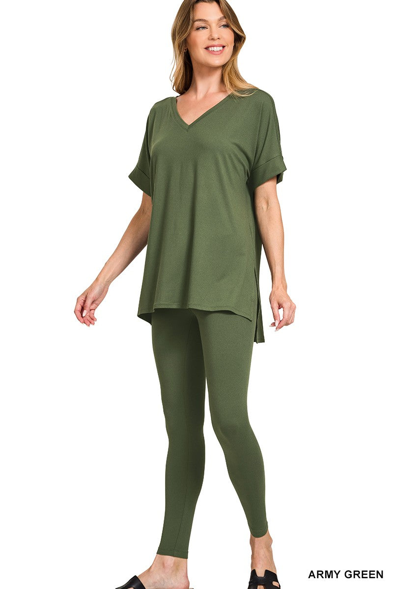 Brushed Microfiber Loungewear Set