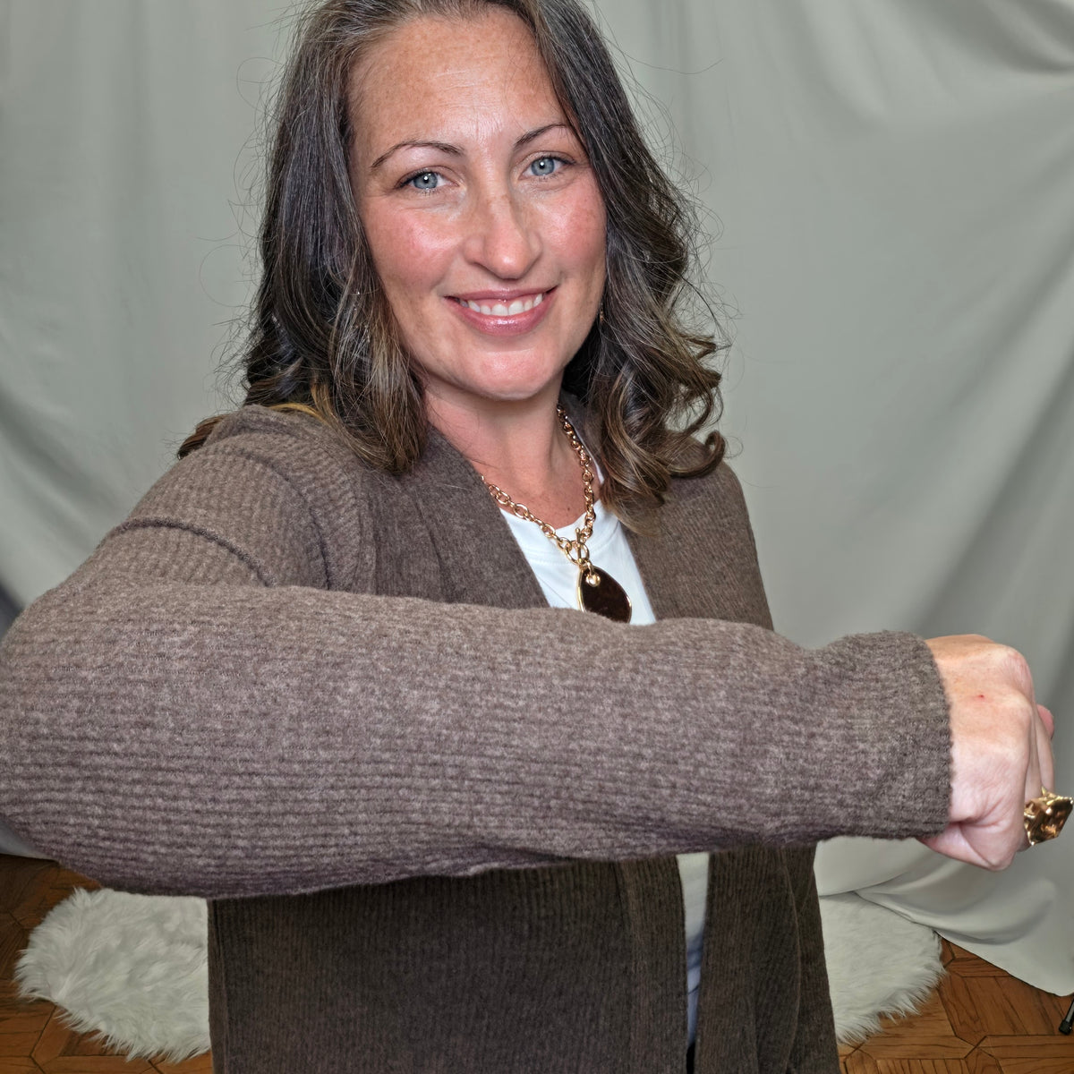 Heather Ribbed Cardigan