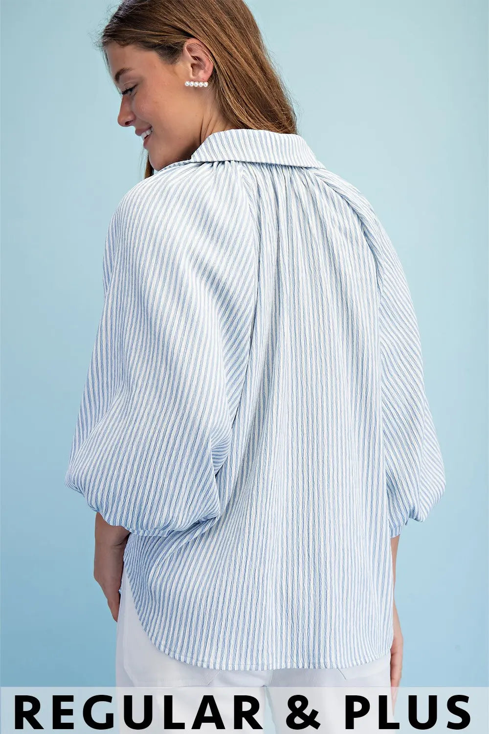Striped Button Down Blouse