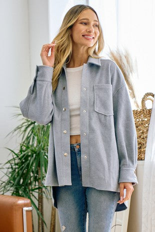 Brushed Flannel Shacket Shirts Coats