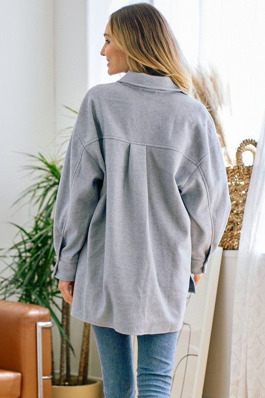 Brushed Flannel Shacket Shirts Coats
