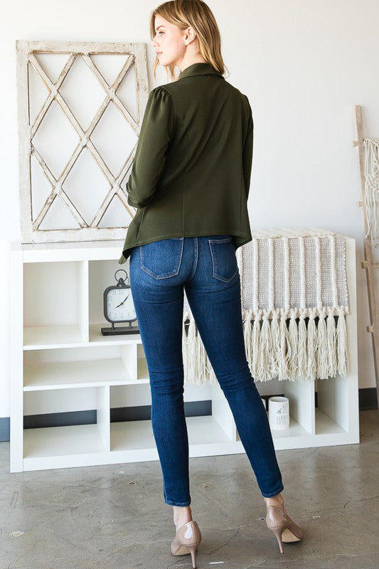 Solid Open Blazer