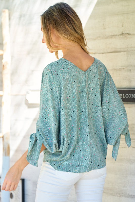 Blouse with Tie Sleeve