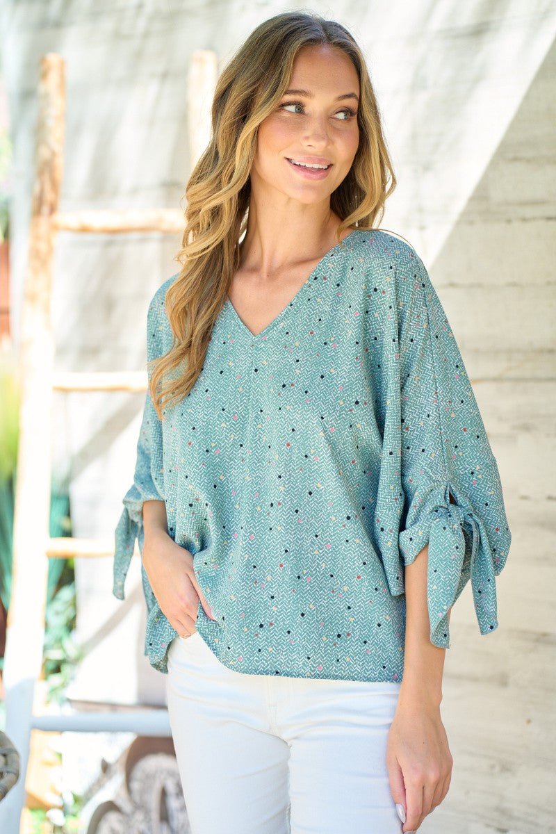 Blouse with Tie Sleeve