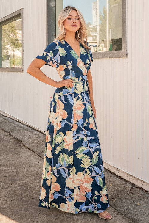 Floral Maxi Wrap Dress