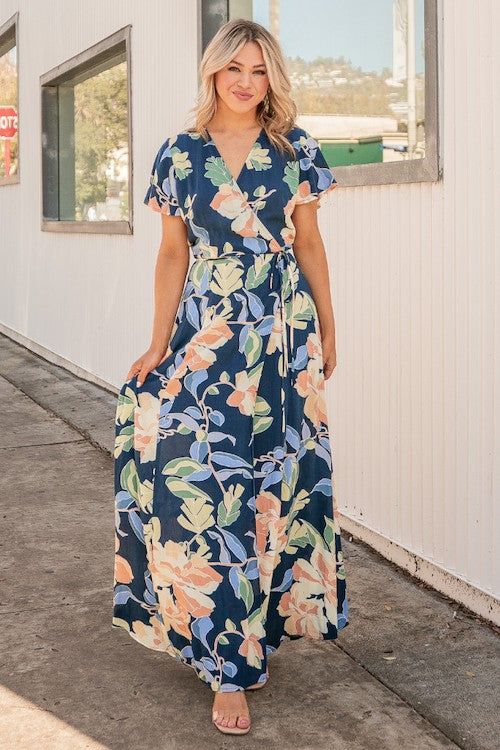 Floral Maxi Wrap Dress