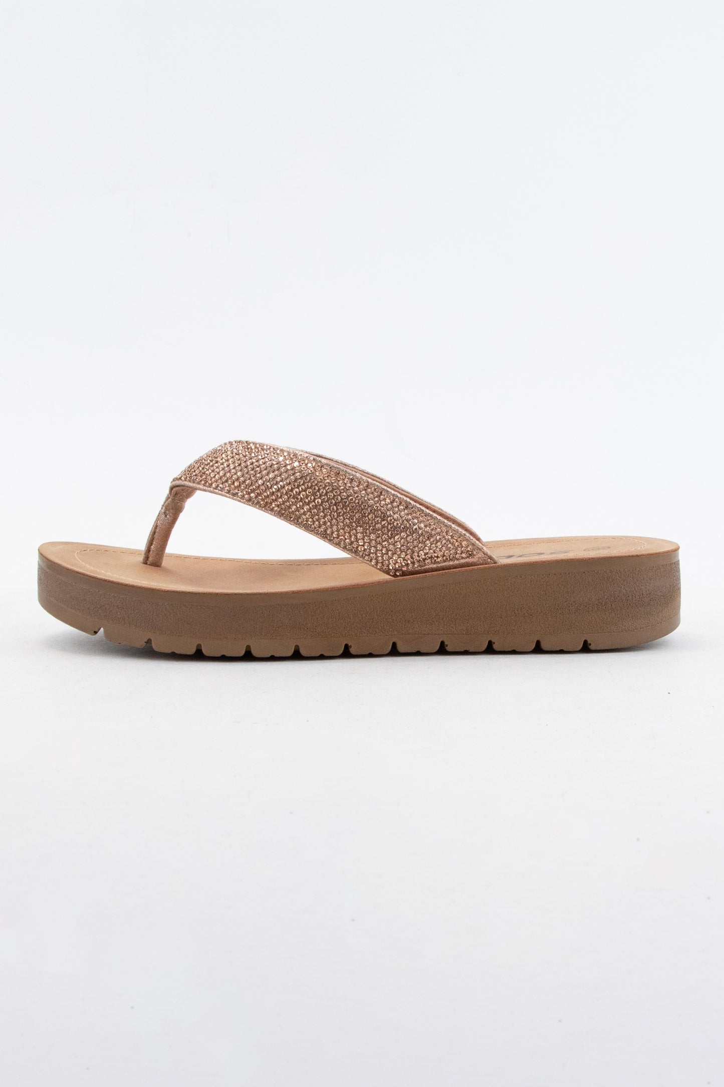 Bedazzled Strap Comfy Sole Thong Slide