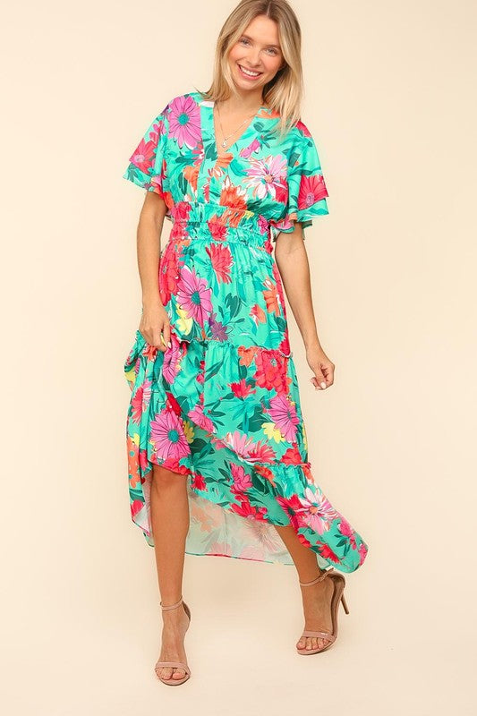Floral Maxi with Flutter Sleeve