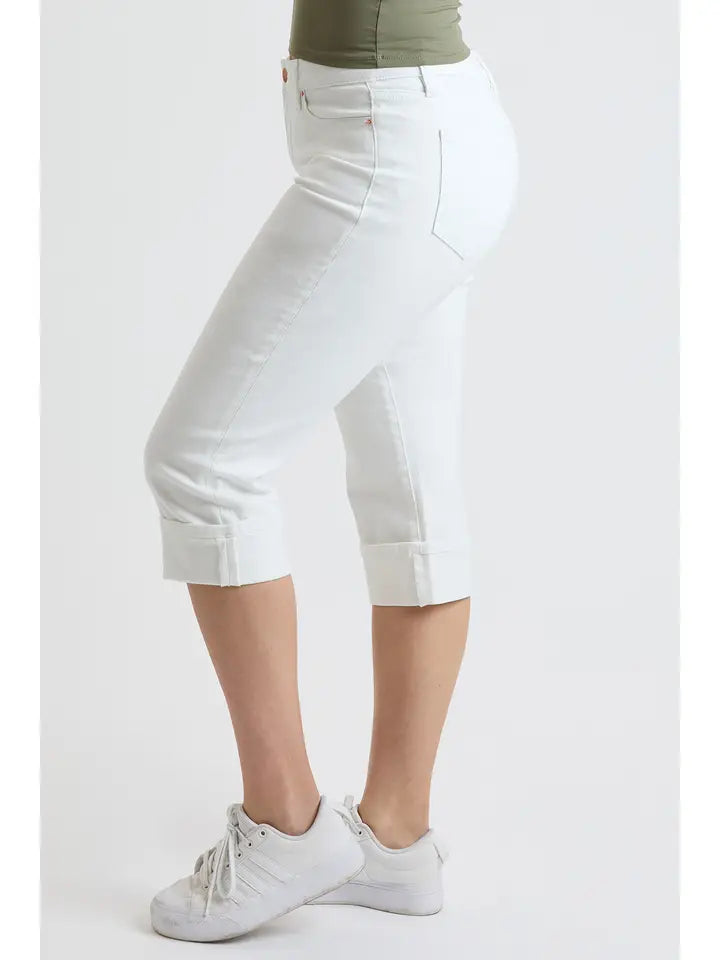 Mid Rise Premium Stretch Essential Cuff Capri