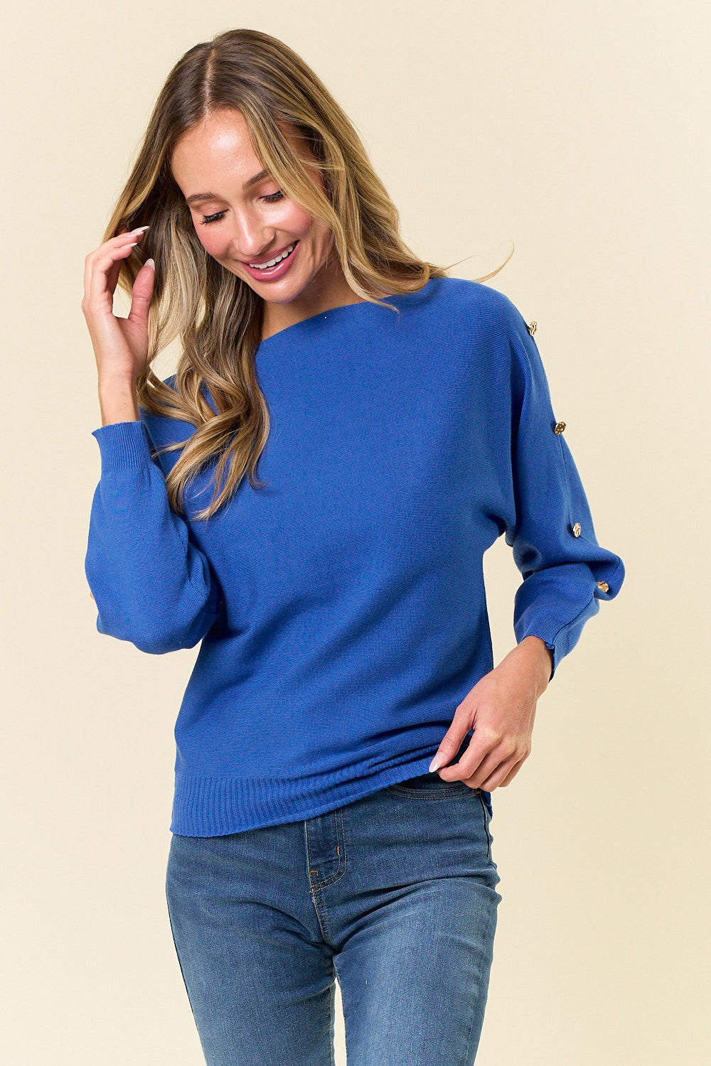 Dolman Sleeve Rib-knit Sweater Top