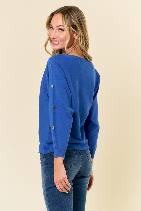 Dolman Sleeve Rib-knit Sweater Top