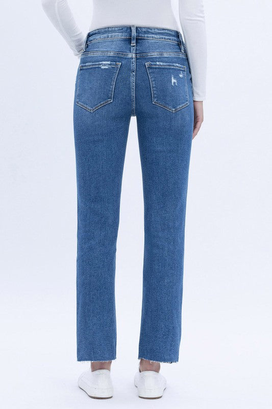 High Rise Slim Straight Jeans