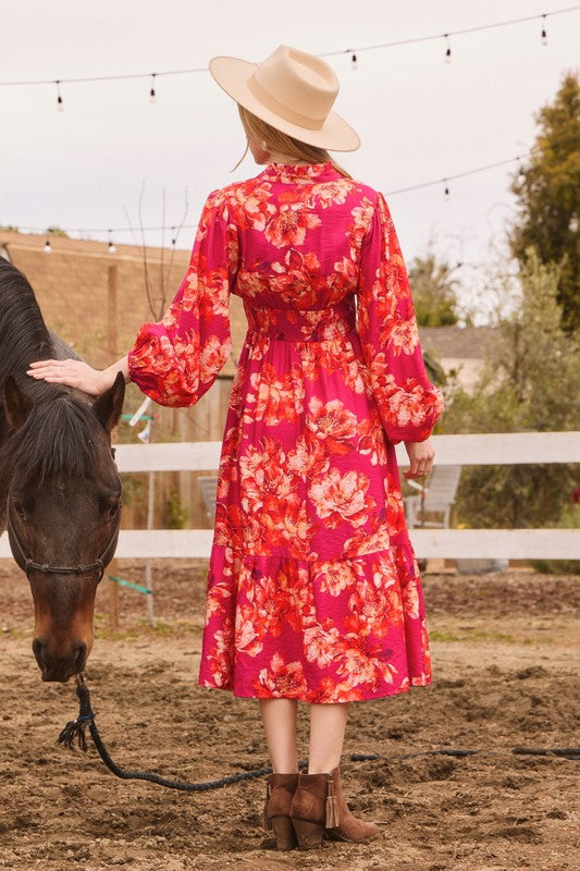 Floral Printed Midi Dress