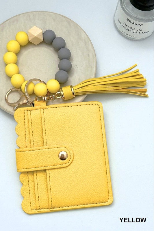 Beaded Bracelet Keychain Card Holder/Wallet