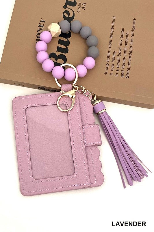 Beaded Bracelet Keychain Card Holder/Wallet