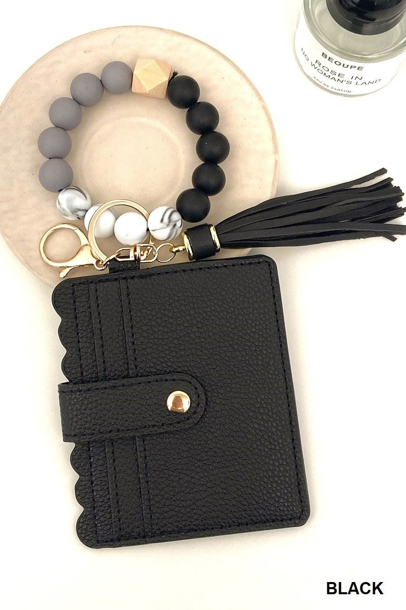 Beaded Bracelet Keychain Card Holder/Wallet