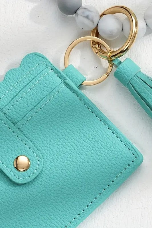 Beaded Bracelet Keychain Card Holder/Wallet