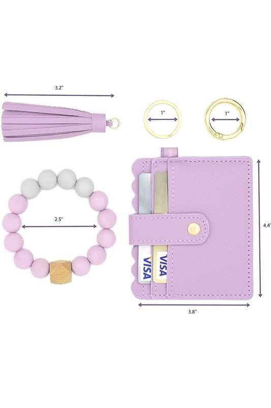 Beaded Bracelet Keychain Card Holder/Wallet