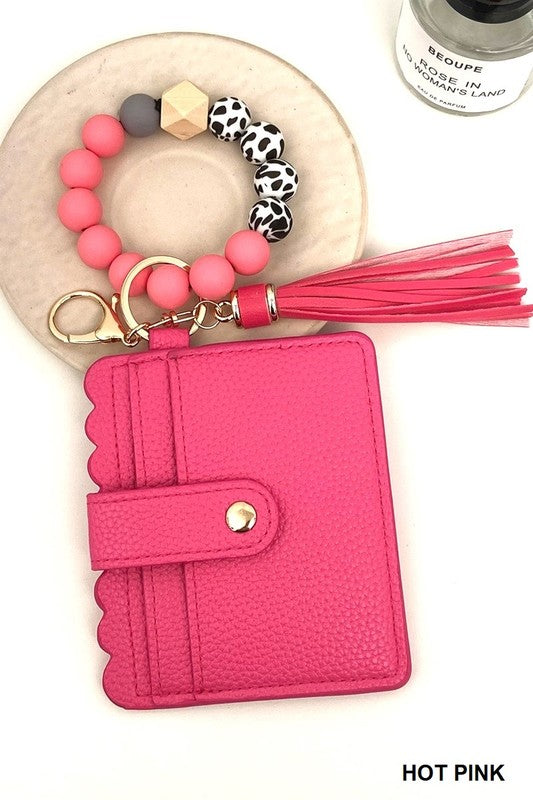 Beaded Bracelet Keychain Card Holder/Wallet
