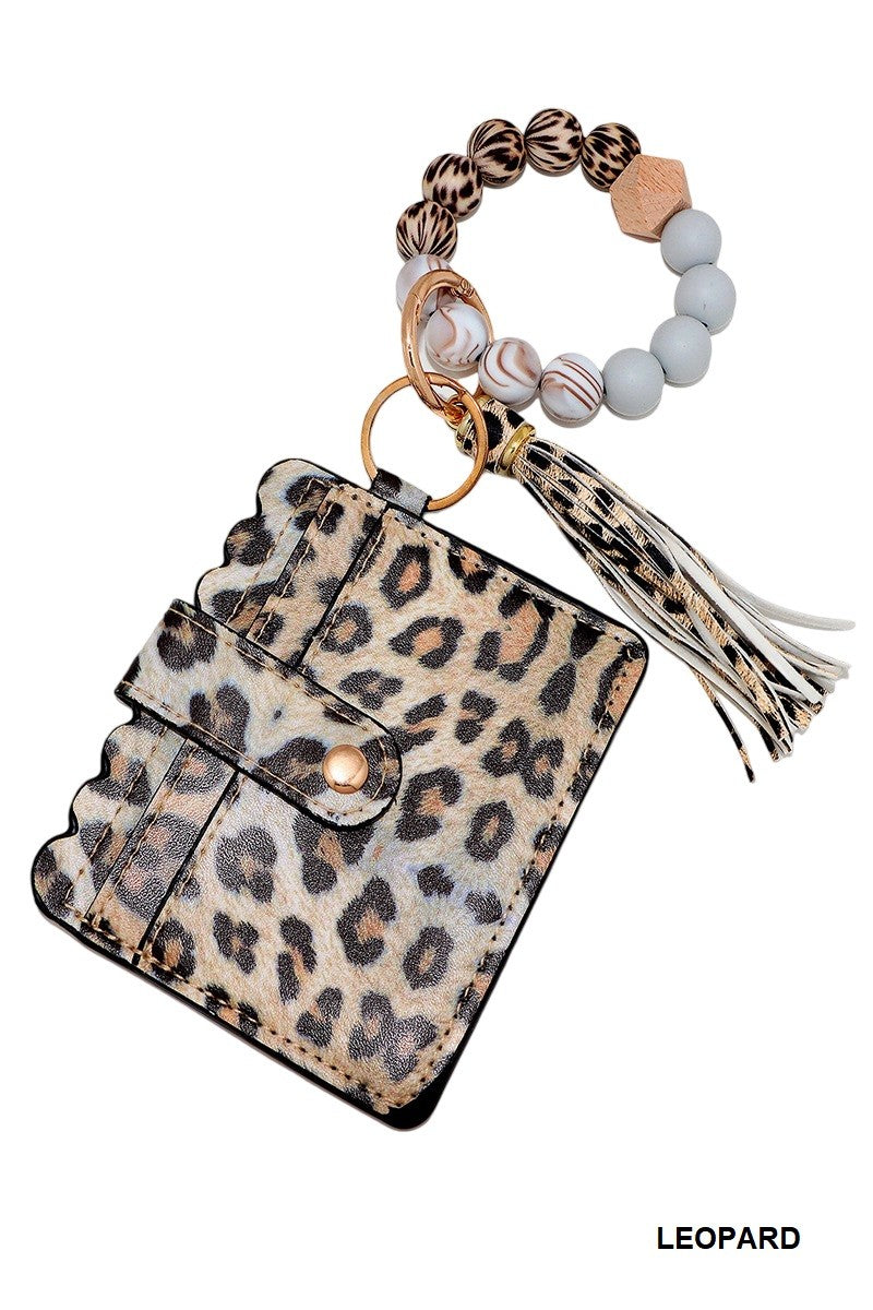 Beaded Bracelet Keychain Card Holder/Wallet