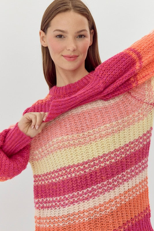 Chunky Knitted Striped Sweater