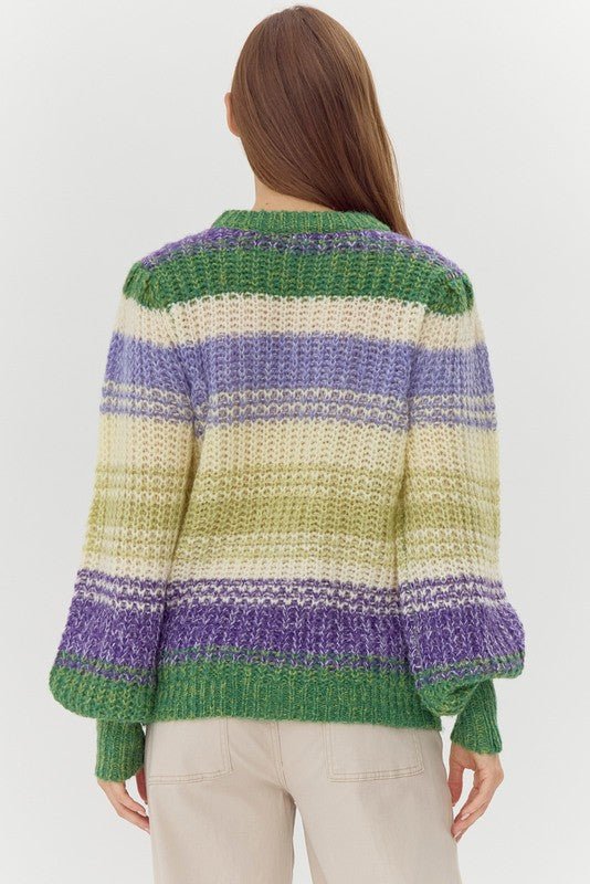 Chunky Knitted Striped Sweater