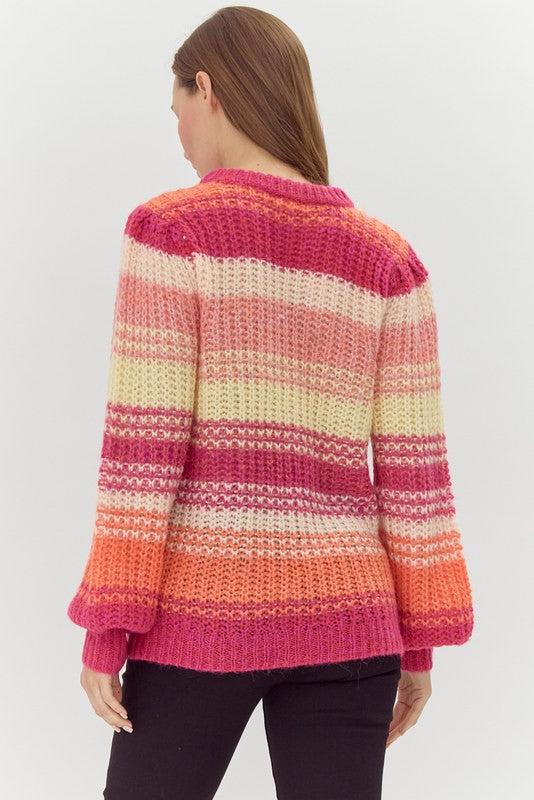 Chunky Knitted Striped Sweater