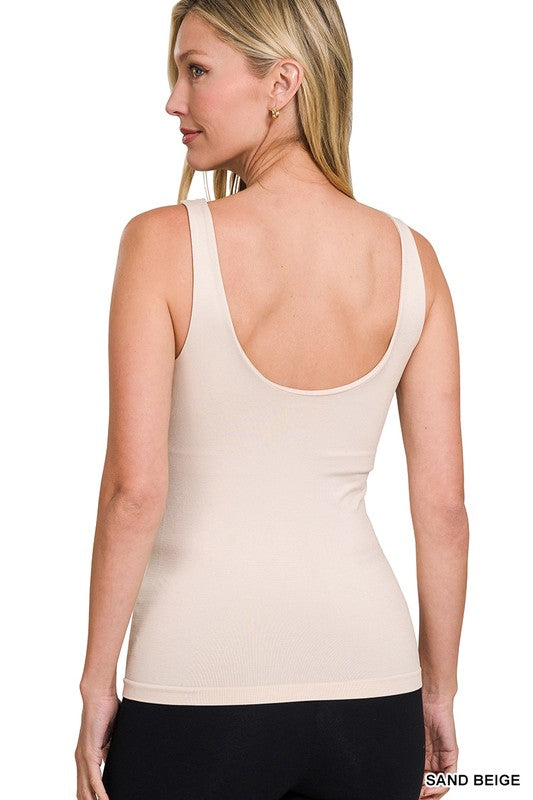 Seamless Tank Top With Built In Bra