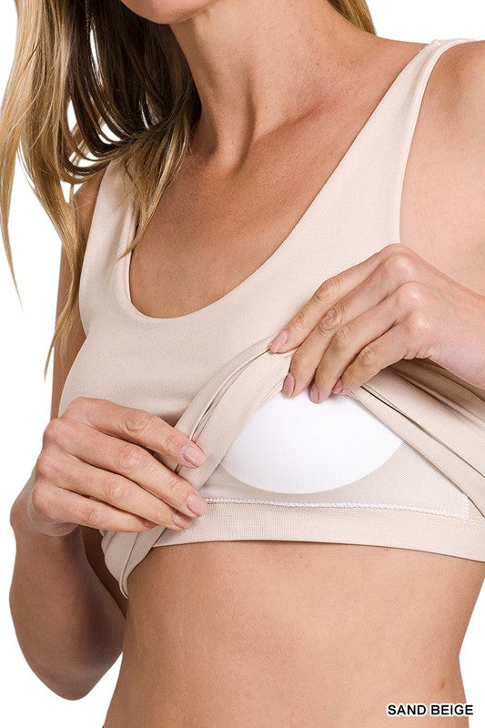 Seamless Tank Top With Built In Bra