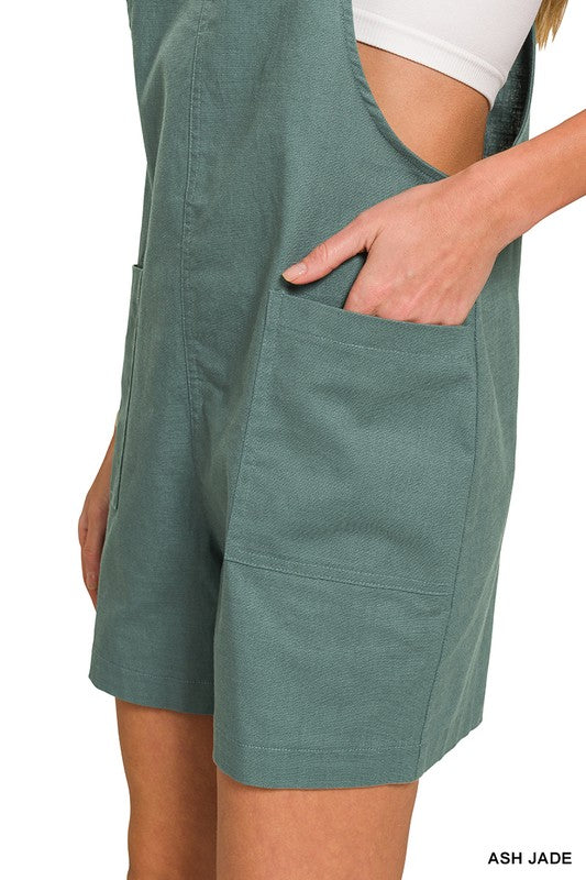 Woven Knot Strap Rompers