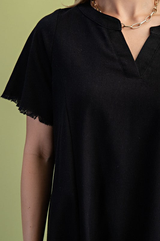Linen Short Sleeve Top