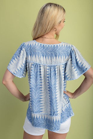 Printed Short Sleeve Top