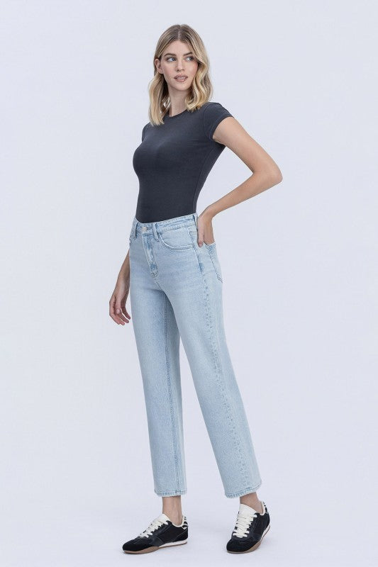 Flying Monkey Super High Rise Light Wash Tapered Leg Jeans