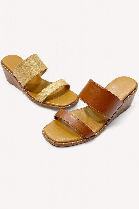 Wedge Sandal in Chestnut