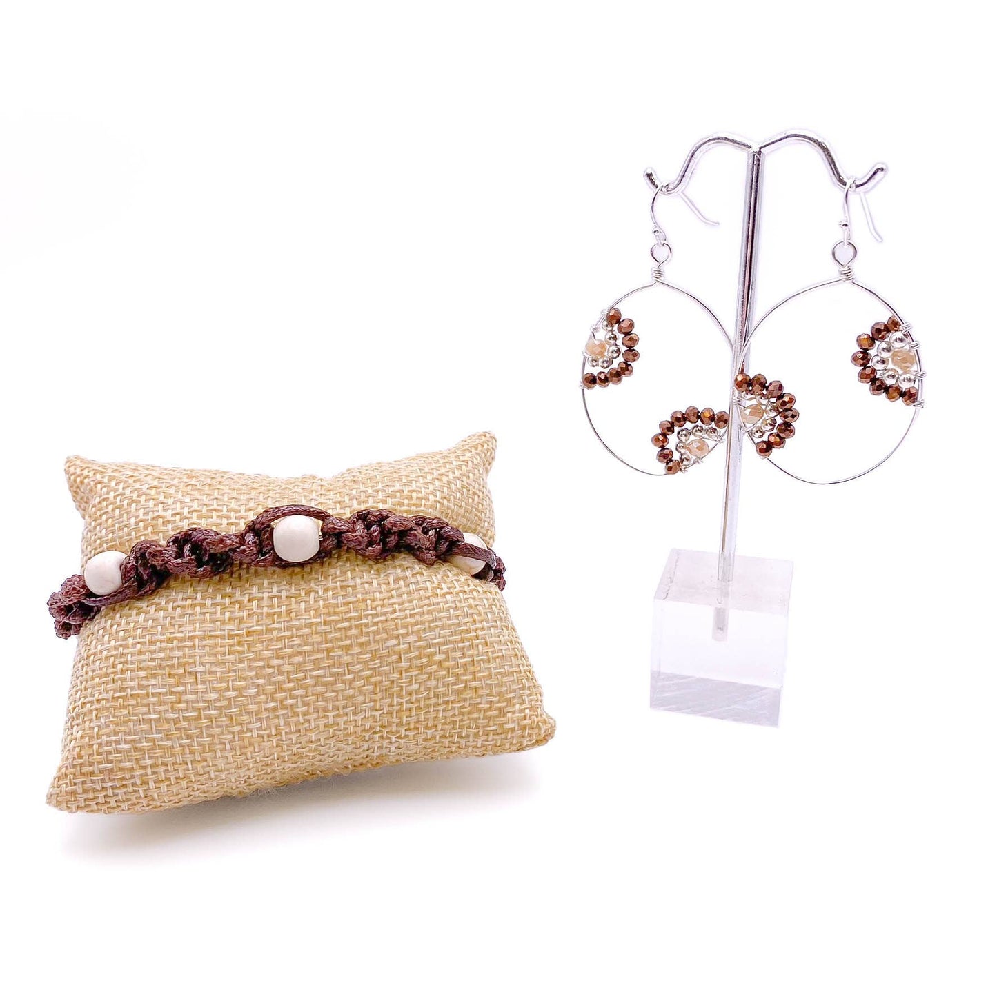 Kathy - White Howlite Woven/Braided Bracelet