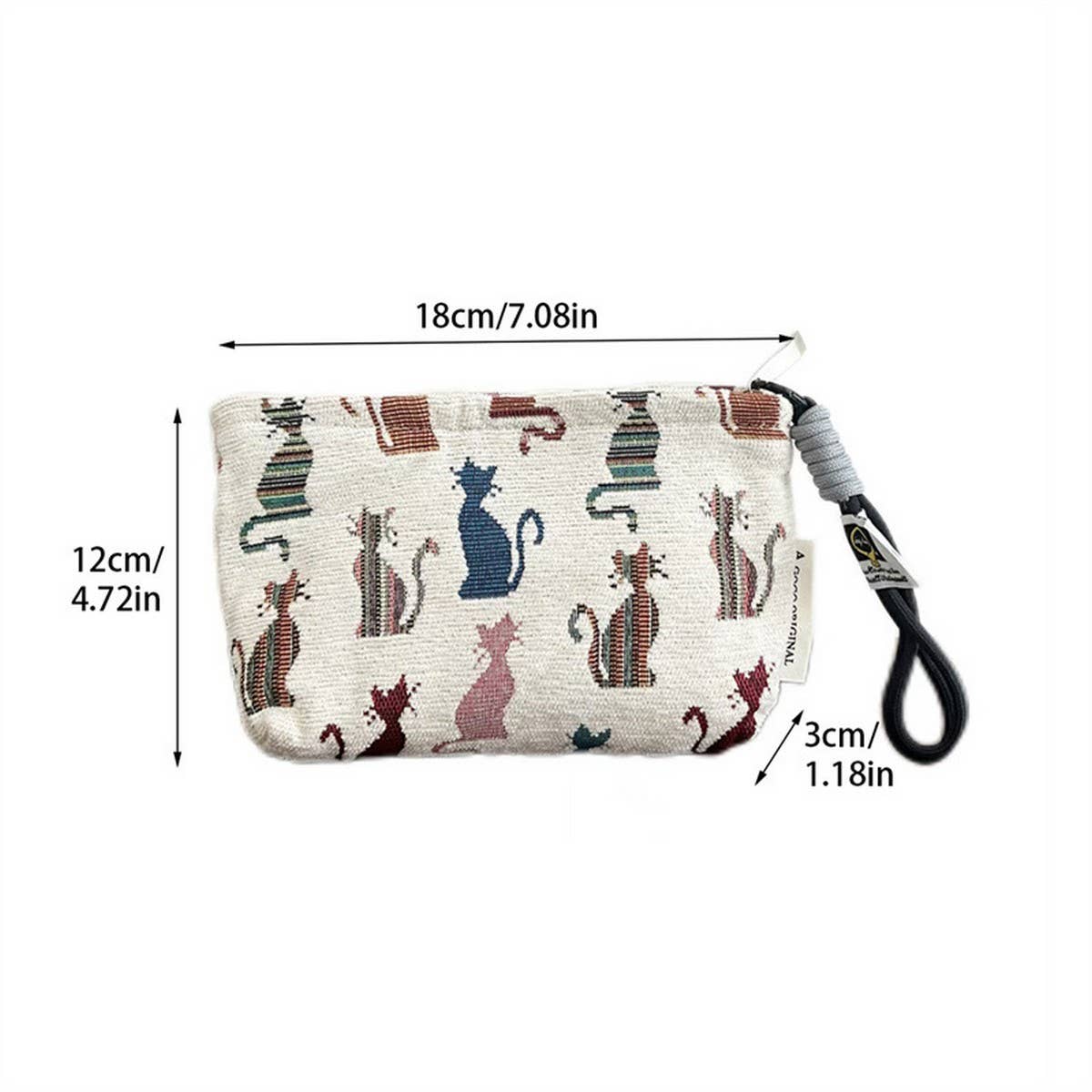 Chenille Cat Mini Makeup Bag/Pouch