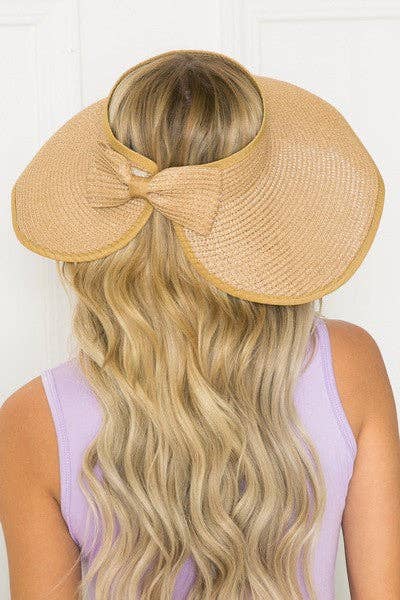 Foldable Wide Brim Bow Visor Sun Hat