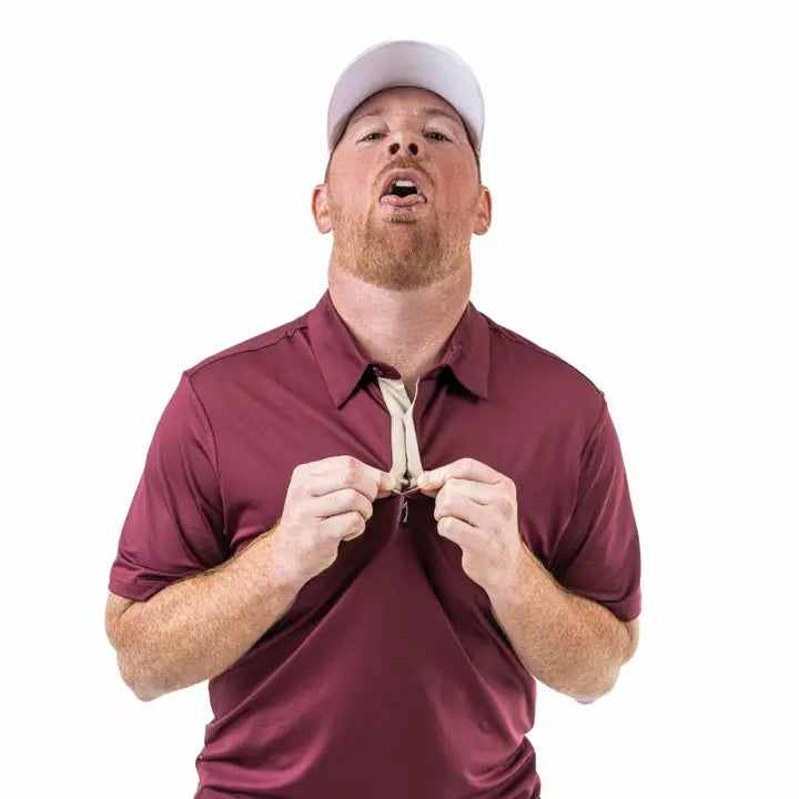 Men's Solid Oxblood Polo