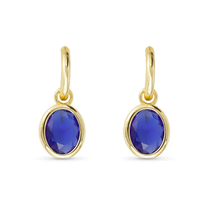 Gold Crystal Oval Earrings