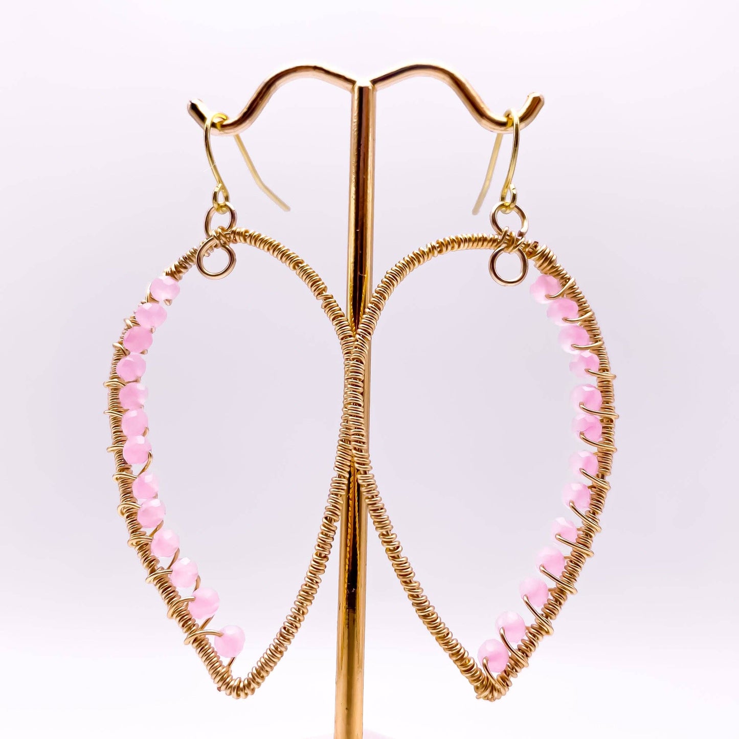 Wonderland gold and pink crystal statement earrings