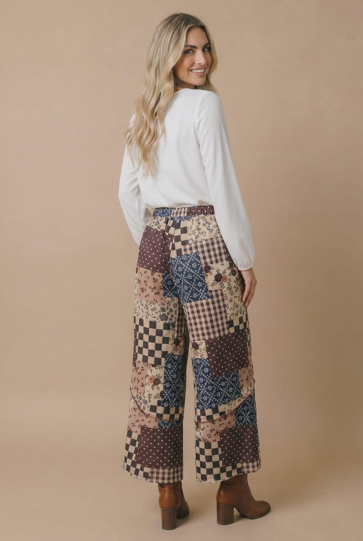 Patchwork Floral French Terry Pants