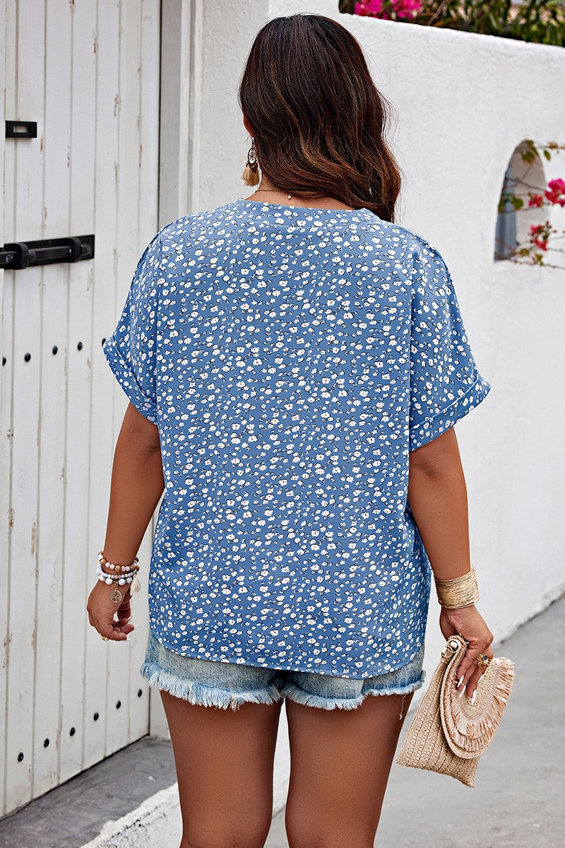 V Neck Floral Blouse