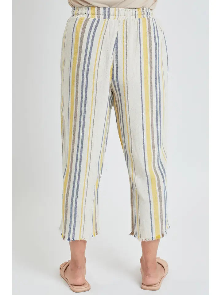 Linen Stripe Capri