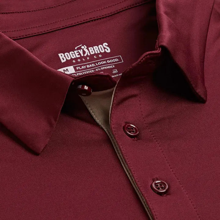 Men's Solid Oxblood Polo