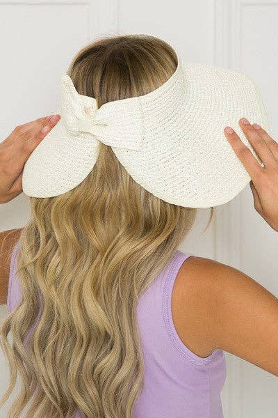 Foldable Wide Brim Bow Visor Sun Hat