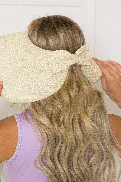 Foldable Wide Brim Bow Visor Sun Hat
